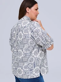 Belle Isle Ruffle Neck Puff Sleeve Top