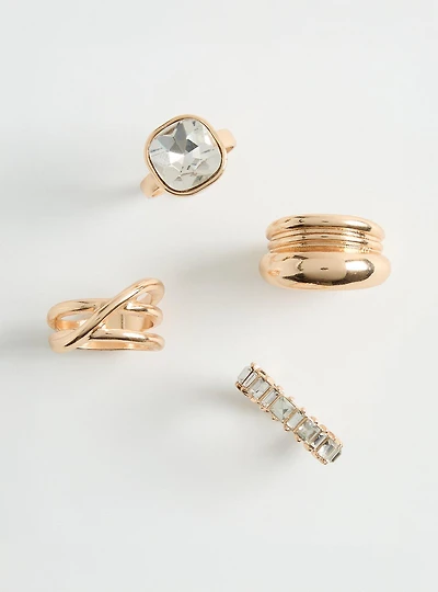 Rhinestone Stackable Ring Set