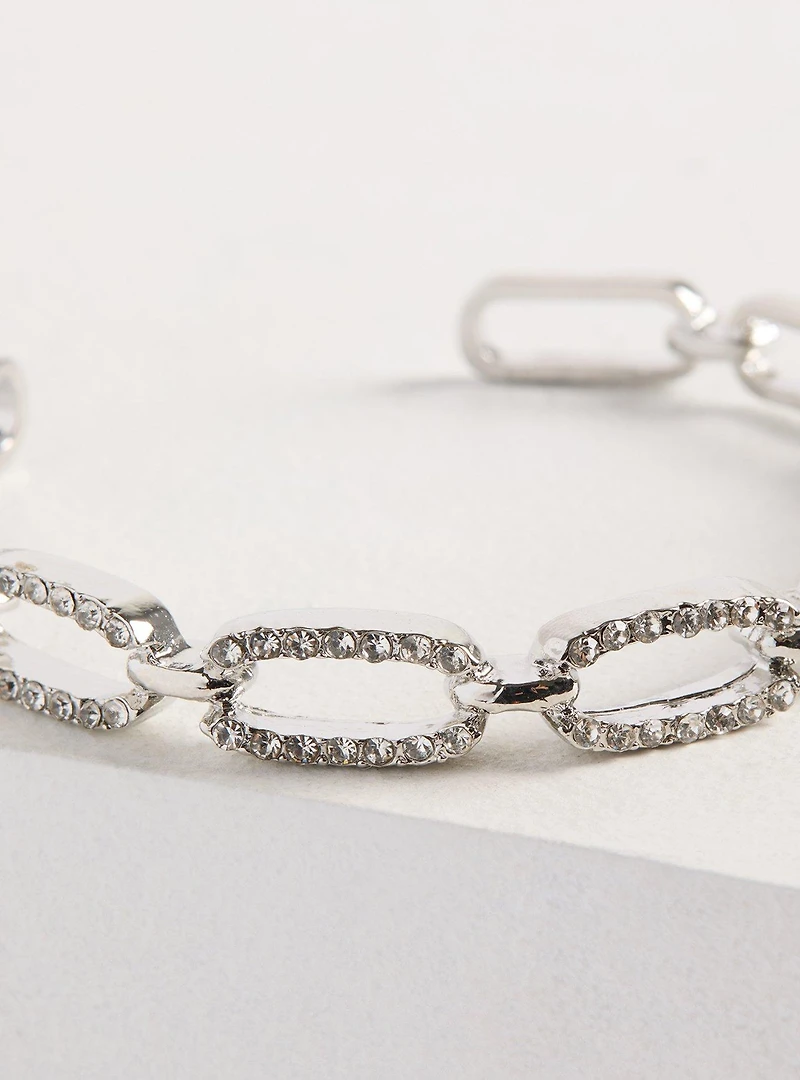 Pave Link Cuff Bangle
