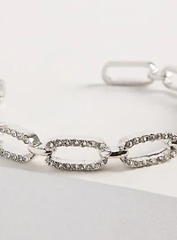 Pave Link Cuff Bangle