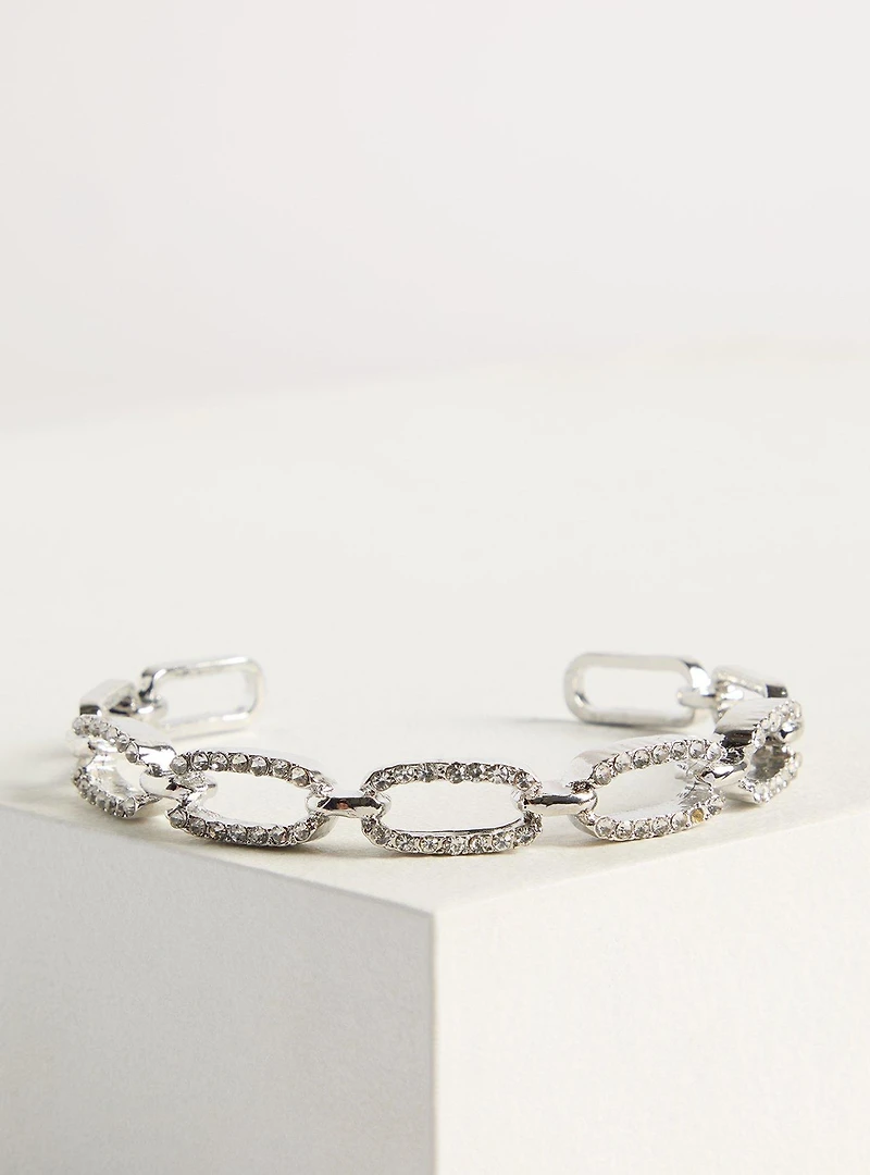 Pave Link Cuff Bangle