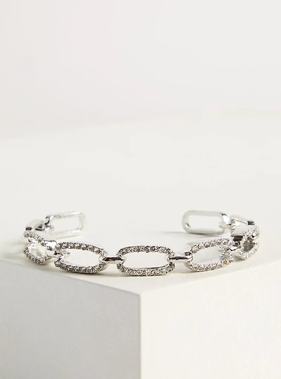 Pave Link Cuff Bangle