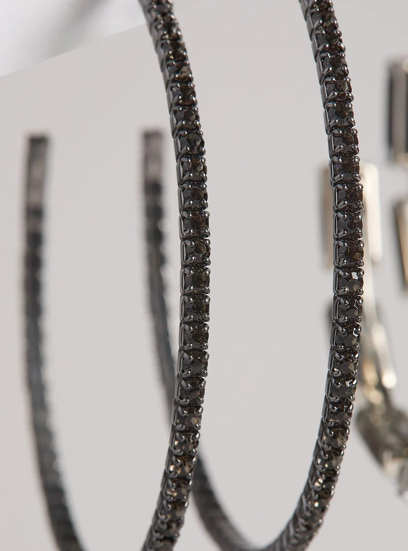 Pave Hoop Earring Set