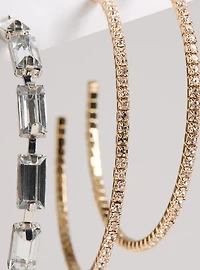 Pave Hoop Earring Set