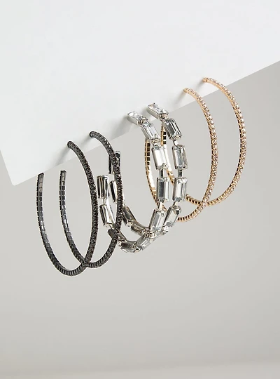 Pave Hoop Earring Set
