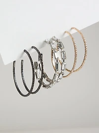 Pave Hoop Earring Set