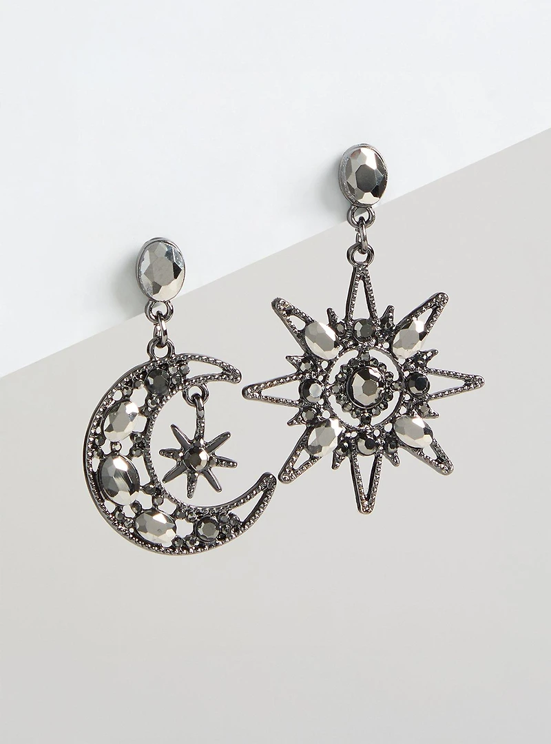 Celestial Rhinestone Drop Earrings