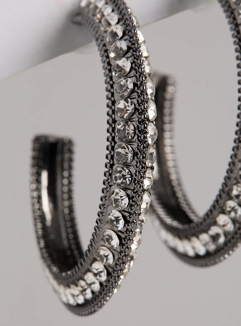 Rhinestone Hoop Earrings