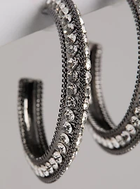 Rhinestone Hoop Earrings