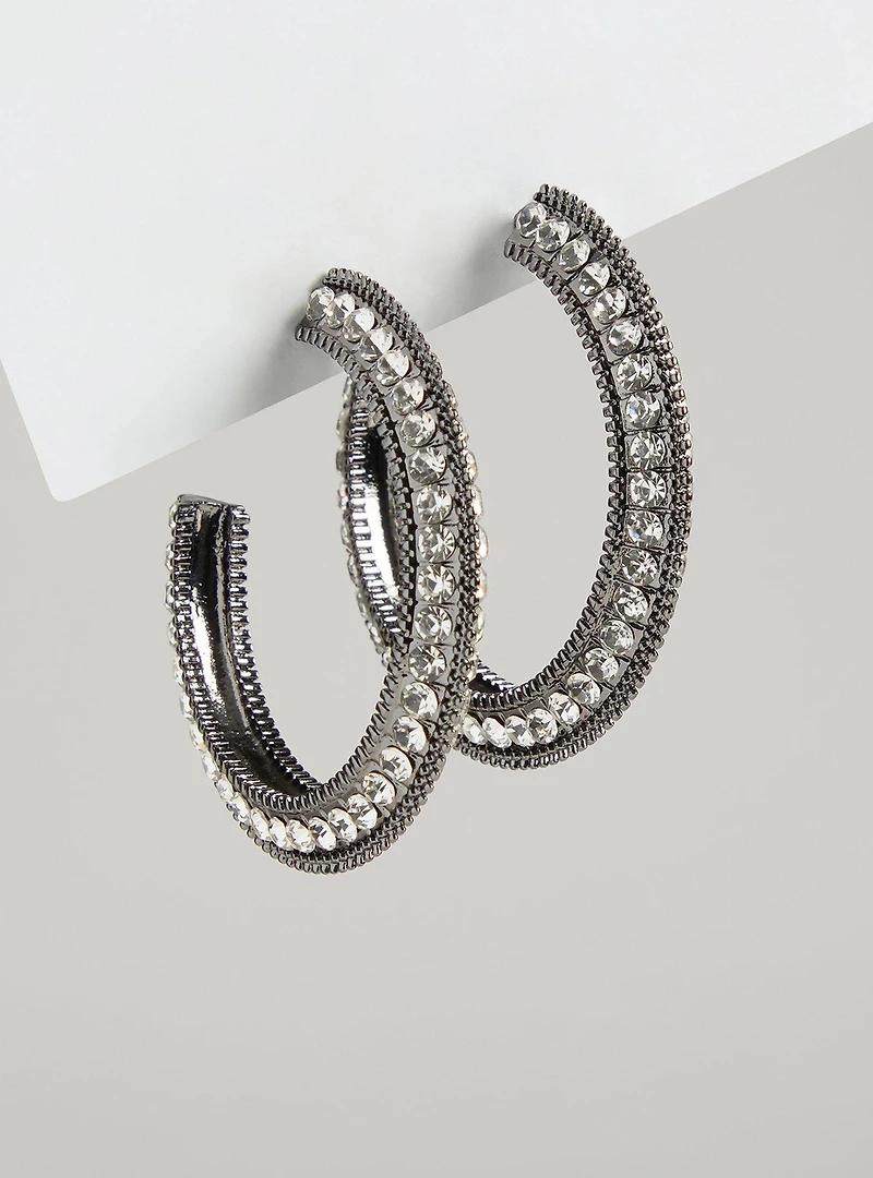 Rhinestone Hoop Earrings
