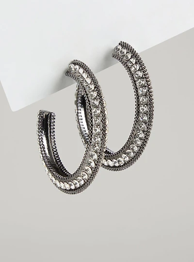Rhinestone Hoop Earrings