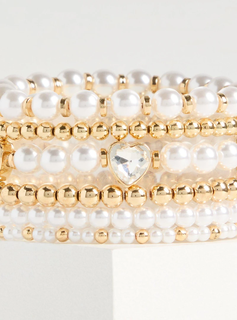 Pearl Rhinestone Bow Cuff Bracelet