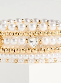 Pearl Rhinestone Bow Cuff Bracelet