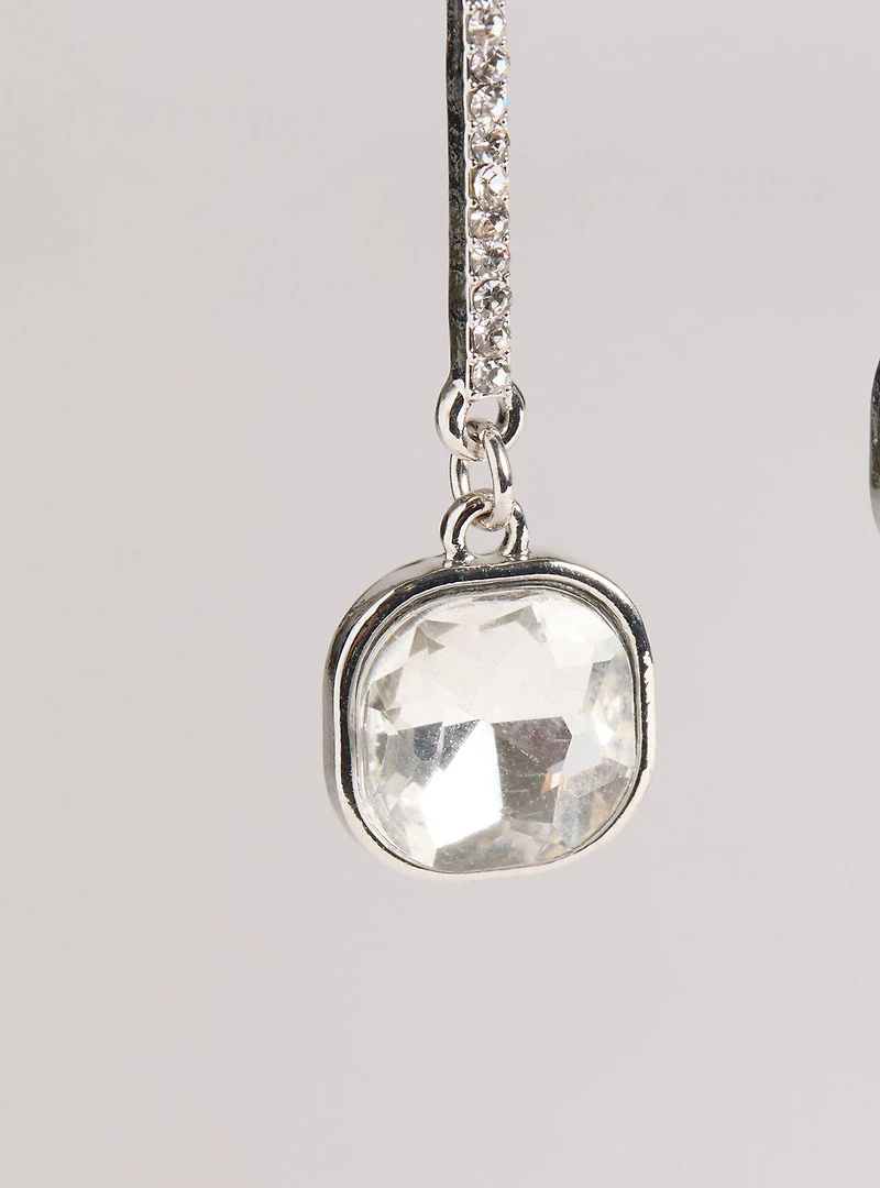 Pave Linear Drop Earrings