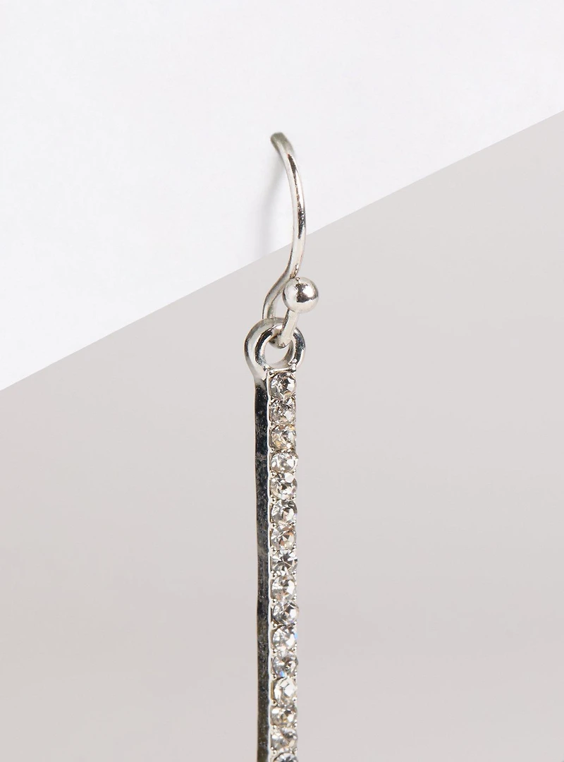 Pave Linear Drop Earrings