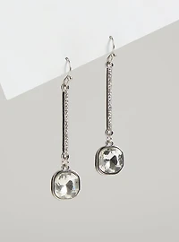 Pave Linear Drop Earrings