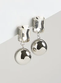 Rhinestone Ball Drop Earring