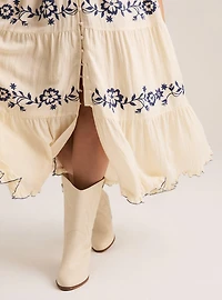Festi Embroidered Tiered Maxi Dress