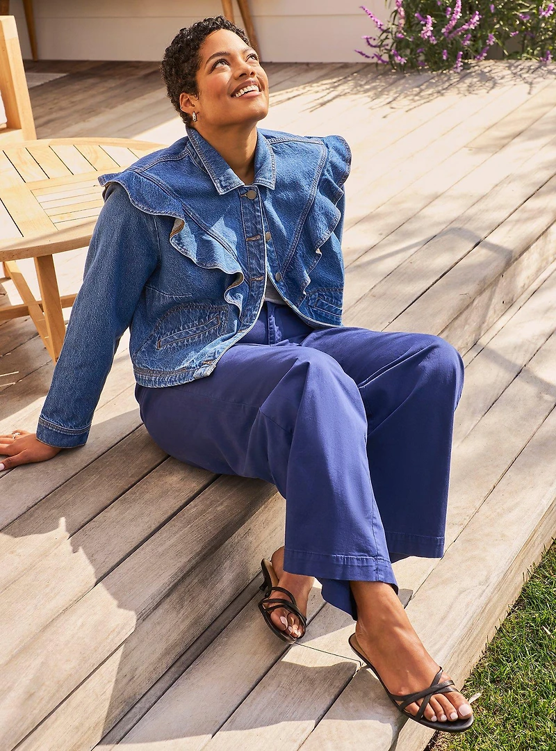 Belle Isle Ruffle Denim Jacket