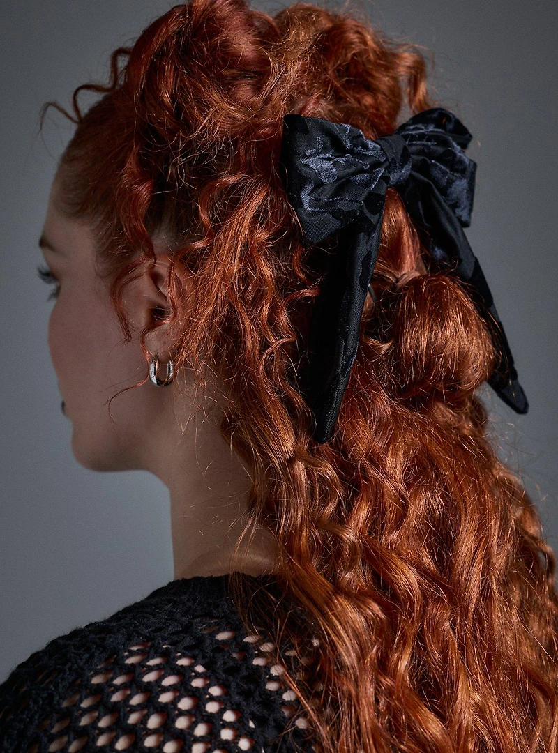 Burnout Velvet Bow Barrette