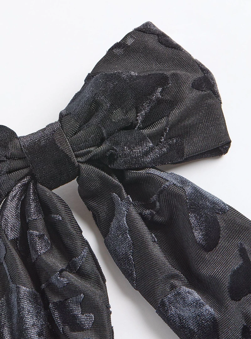 Burnout Velvet Bow Barrette