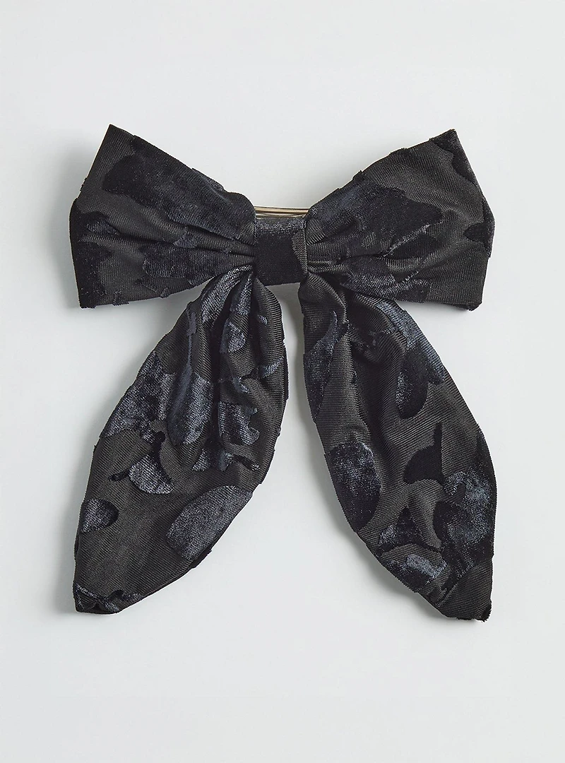 Burnout Velvet Bow Barrette