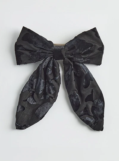 Burnout Velvet Bow Barrette