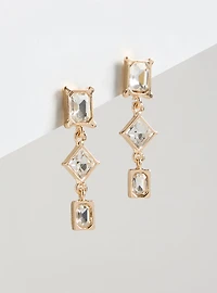 Geometric Rhinestone Drop Earring