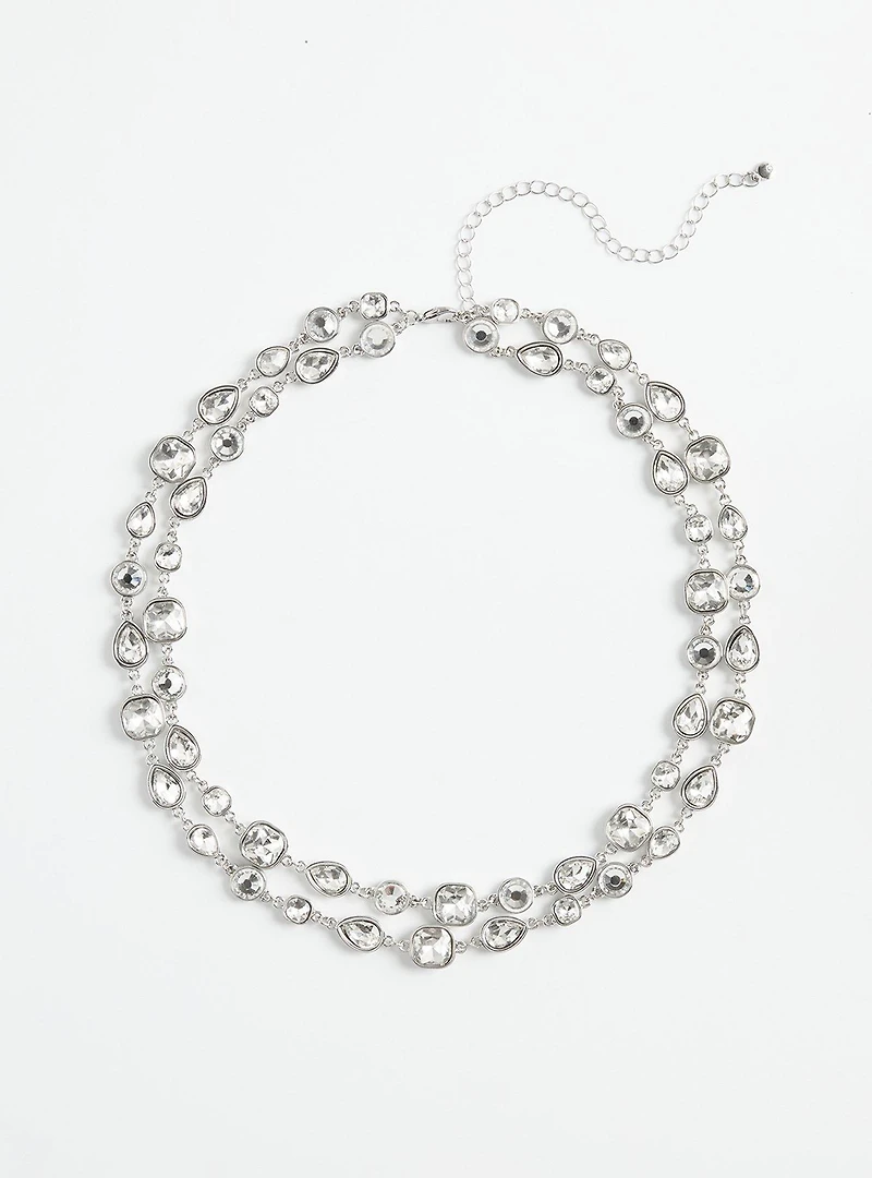 Rhinestone Layered Necklace