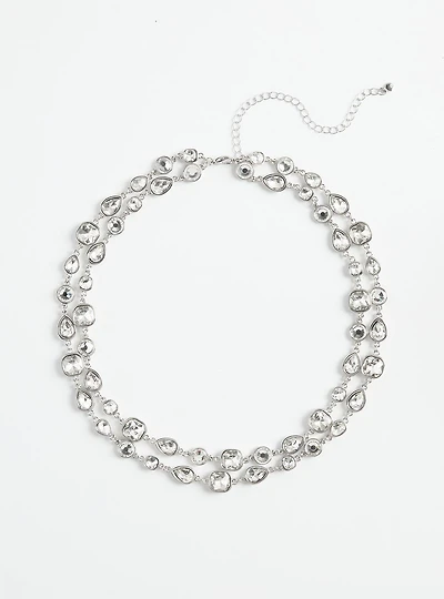 Rhinestone Layered Necklace