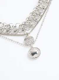Pave Charm Layered Necklace