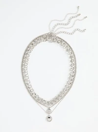 Pave Charm Layered Necklace