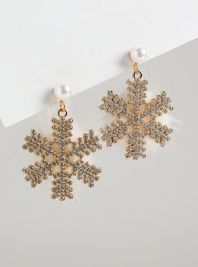 Snowflake Poof Statement Earrings