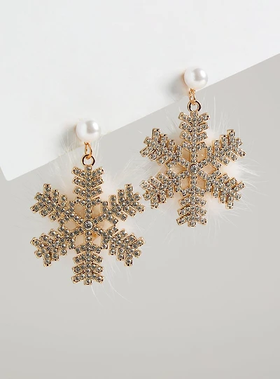 Snowflake Poof Statement Earrings