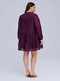 Belle Isle Embroidered Trim Tiered Dress