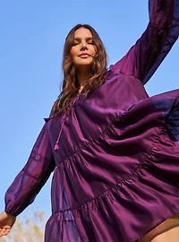 Belle Isle Embroidered Trim Tiered Dress