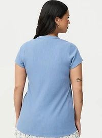 Hacci Rib Speckle Scoop Neck Top