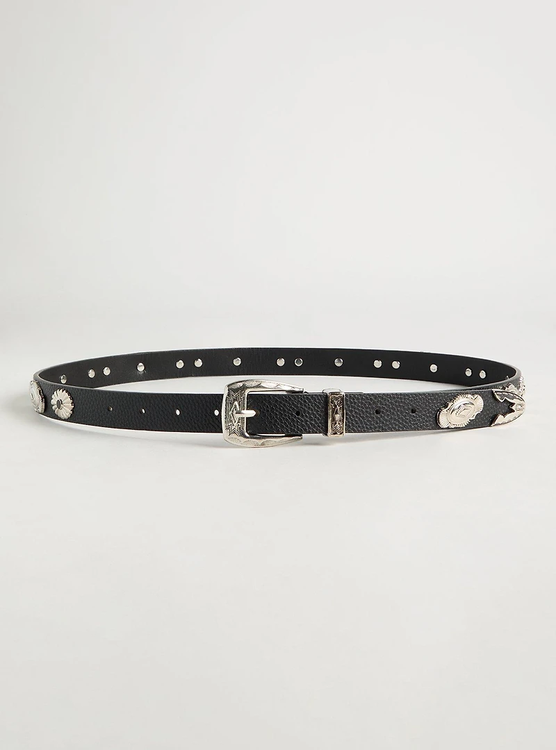 Antique Buckle Western Denim Belt