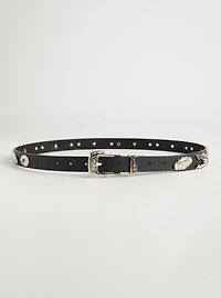 Antique Buckle Western Denim Belt