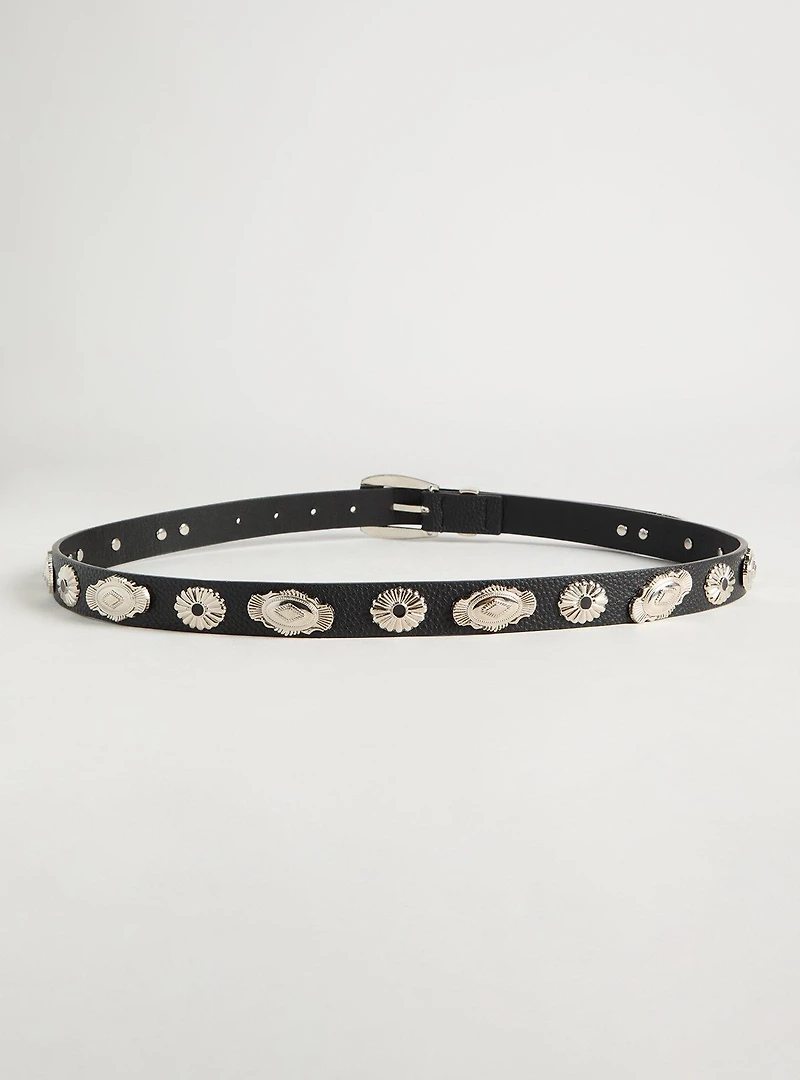 Antique Buckle Western Denim Belt