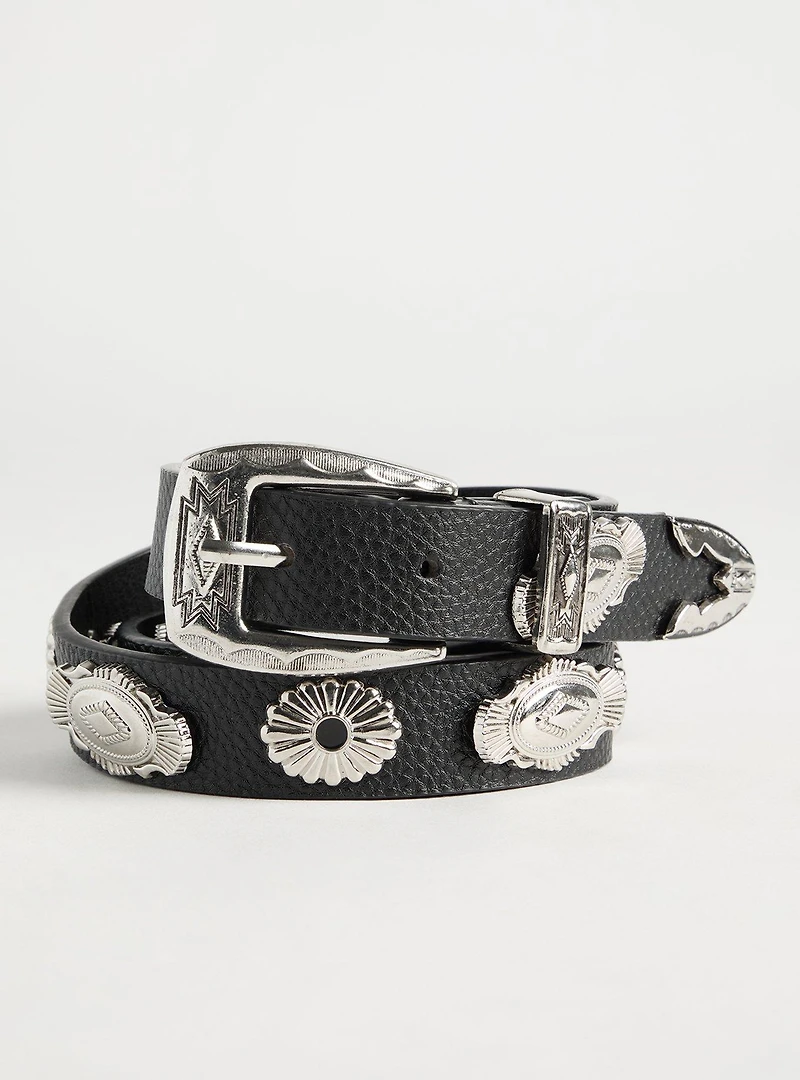 Antique Buckle Western Denim Belt