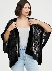 Embellished Burnout Ruana