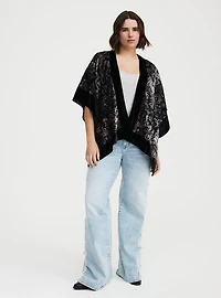 Embellished Burnout Ruana