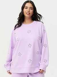 Eyelet Relaxed Sweatshirt