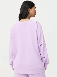 Eyelet Relaxed Sweatshirt