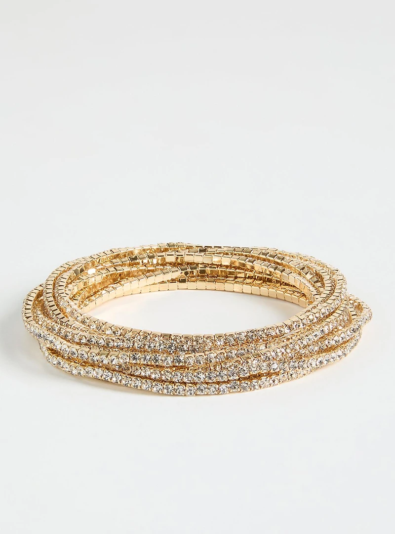 Micro Rhinestone Stretch Bracelet