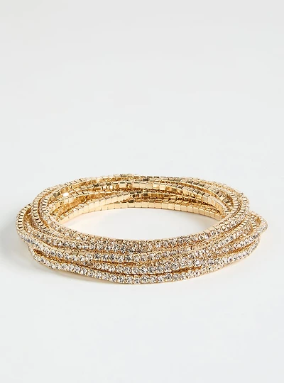 Micro Rhinestone Stretch Bracelet