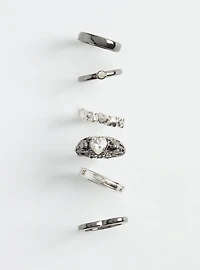 Heart Rhinestone Ring Set