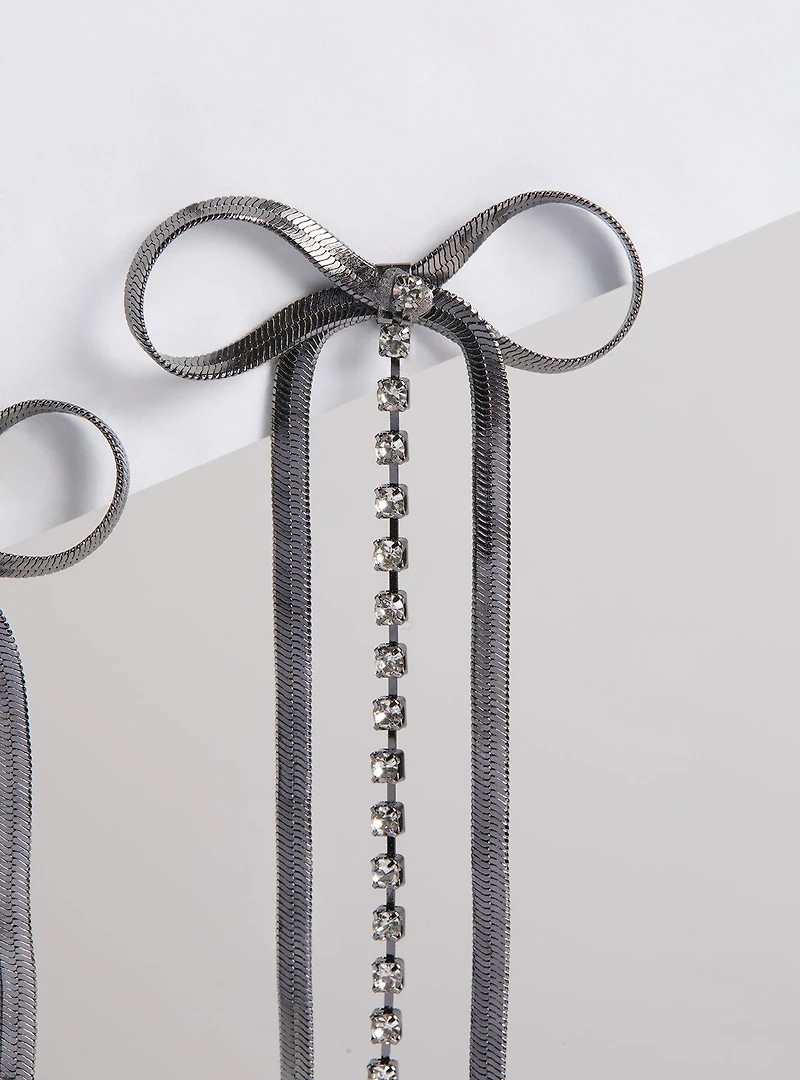Snake Chain Bow Earrings