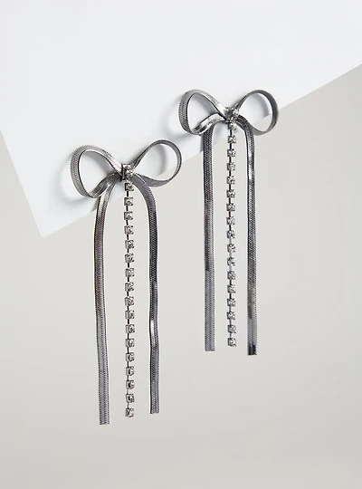 Snake Chain Bow Earrings